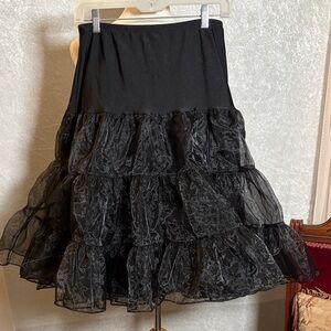 Petticoat Skirt Elegant Black Tiered. Size 4